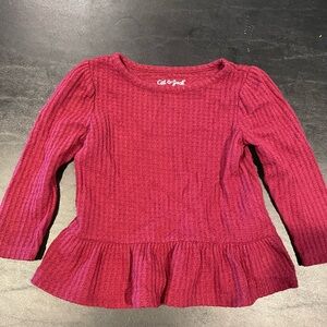 Cat & Jack Burgandy  Textured Sweater